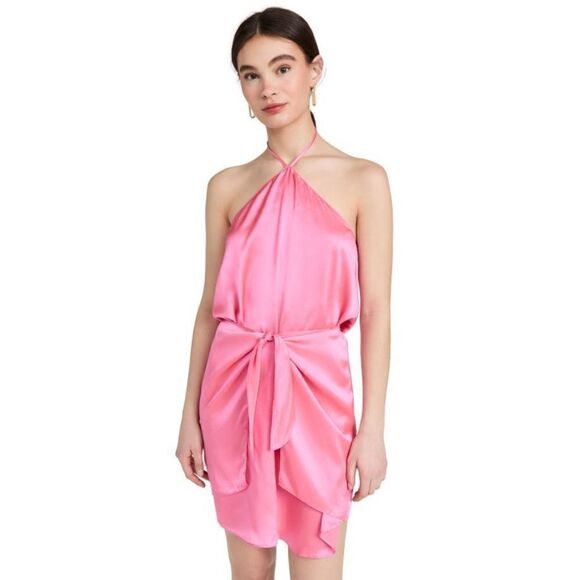 Anthropologie - Silk Halter Mini Dress by Amanda Uprichard size L - Picture 5 of 12